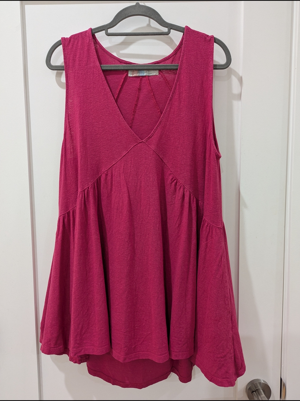 Free People Deep V Swing Tunic in Fuchsia